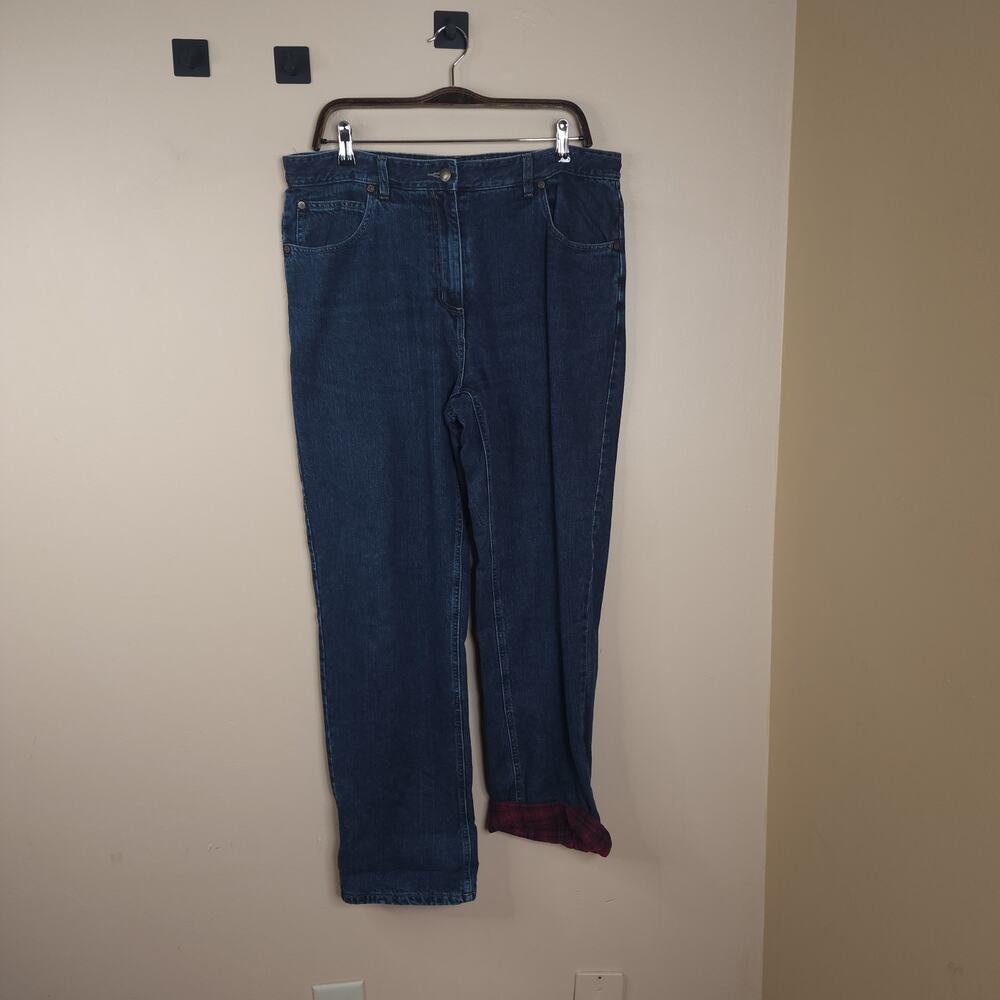 Vintage Woolrich Dark Wash High Rise Straight Leg Fleece Lined Jeans Size 12